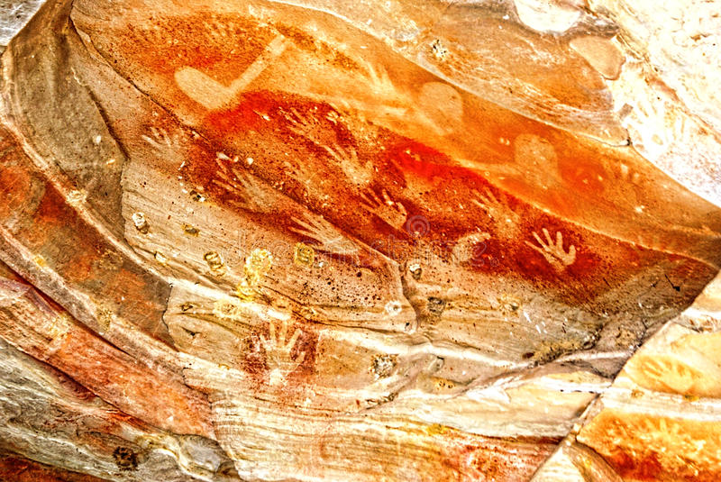ochre-cave-hand-painting-ancient-form-art-contemporary-aboriginal-artists-use-considerable-variety-materials-83402845
